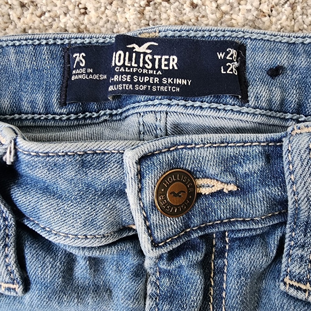 Hollister High Rise Super Skinny Jeans Medium Wash Womens Sz 28, Stretchy - Picture 7 of 12